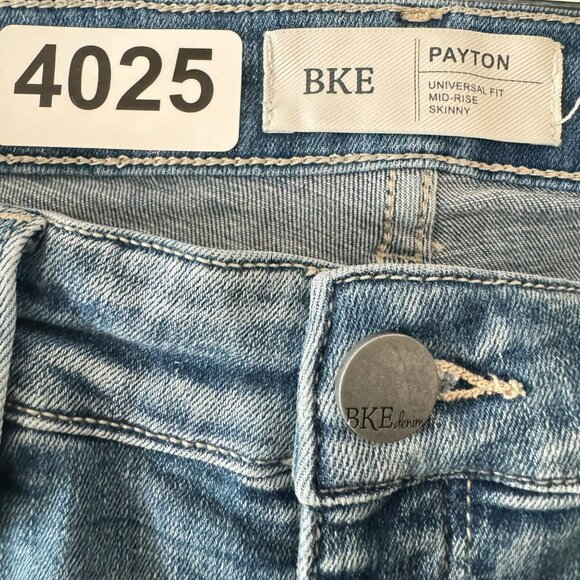 🟣 BKE Payton Womens Distressed Blue Skinny Jeans Size 28/31.5 - Picture 5 of 9